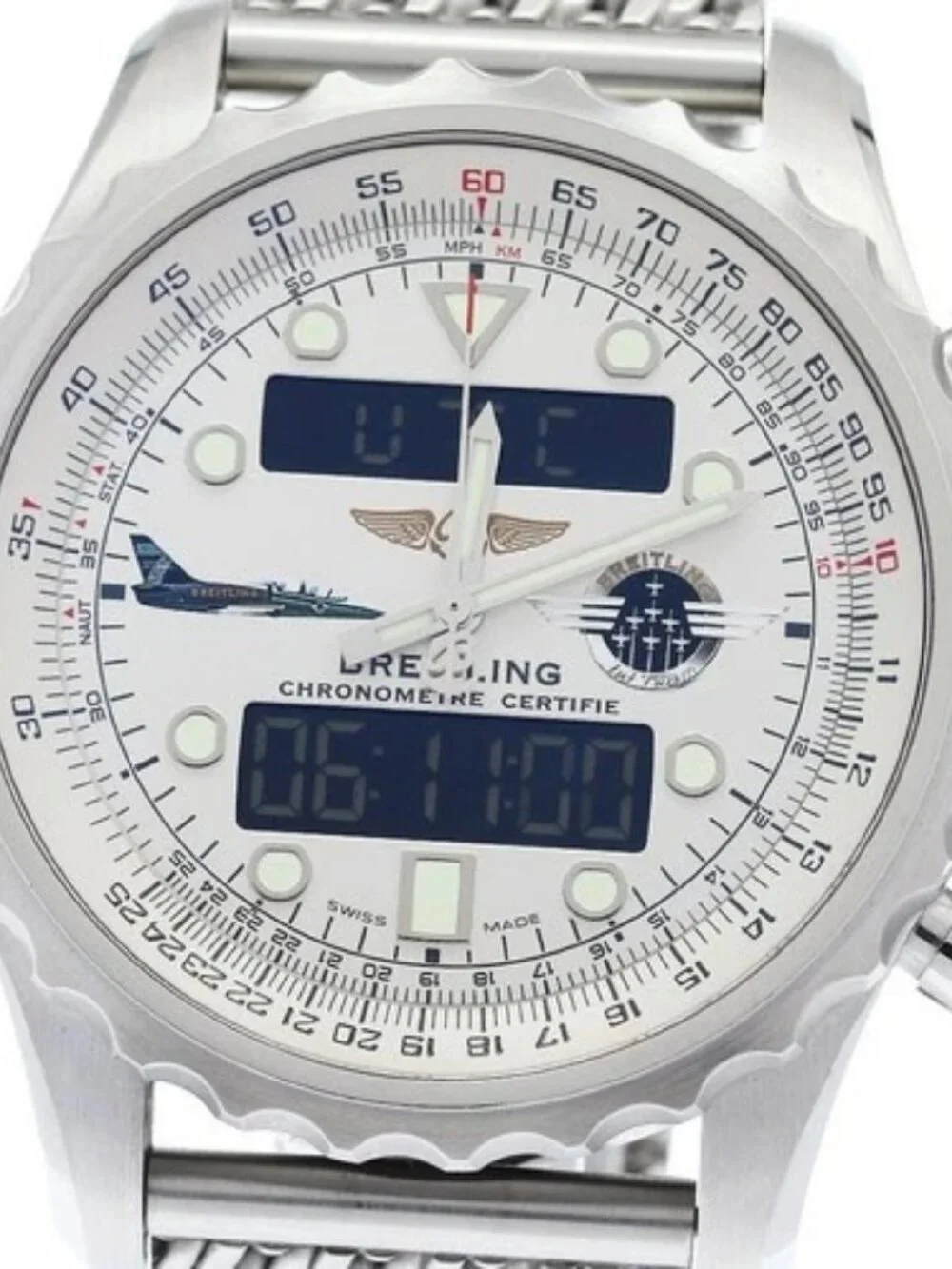 BREITLING Chrono space A78365 Multifunctional Silver Dial Quartz Men's_965716